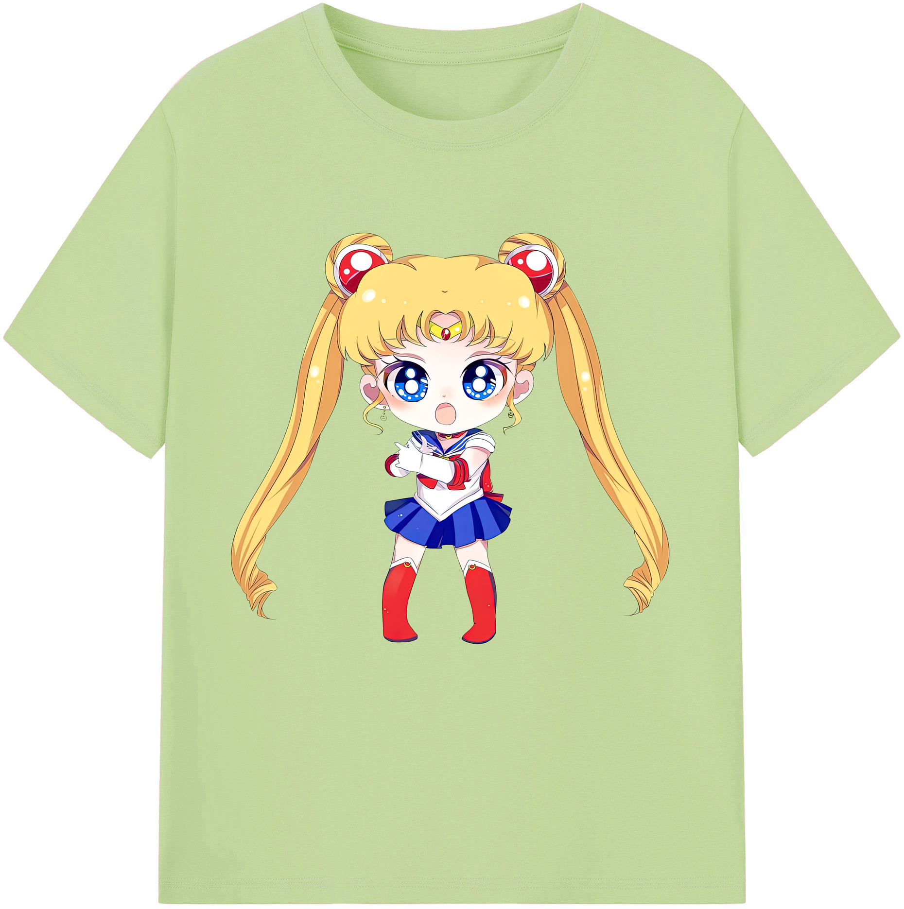 （画像用） 美少女戦士セーラームーン 月野 うさぎ つきの うさぎ Sailor Moon Tsukino Usagi 綿100％半袖Tシャツ（フロントプリント）